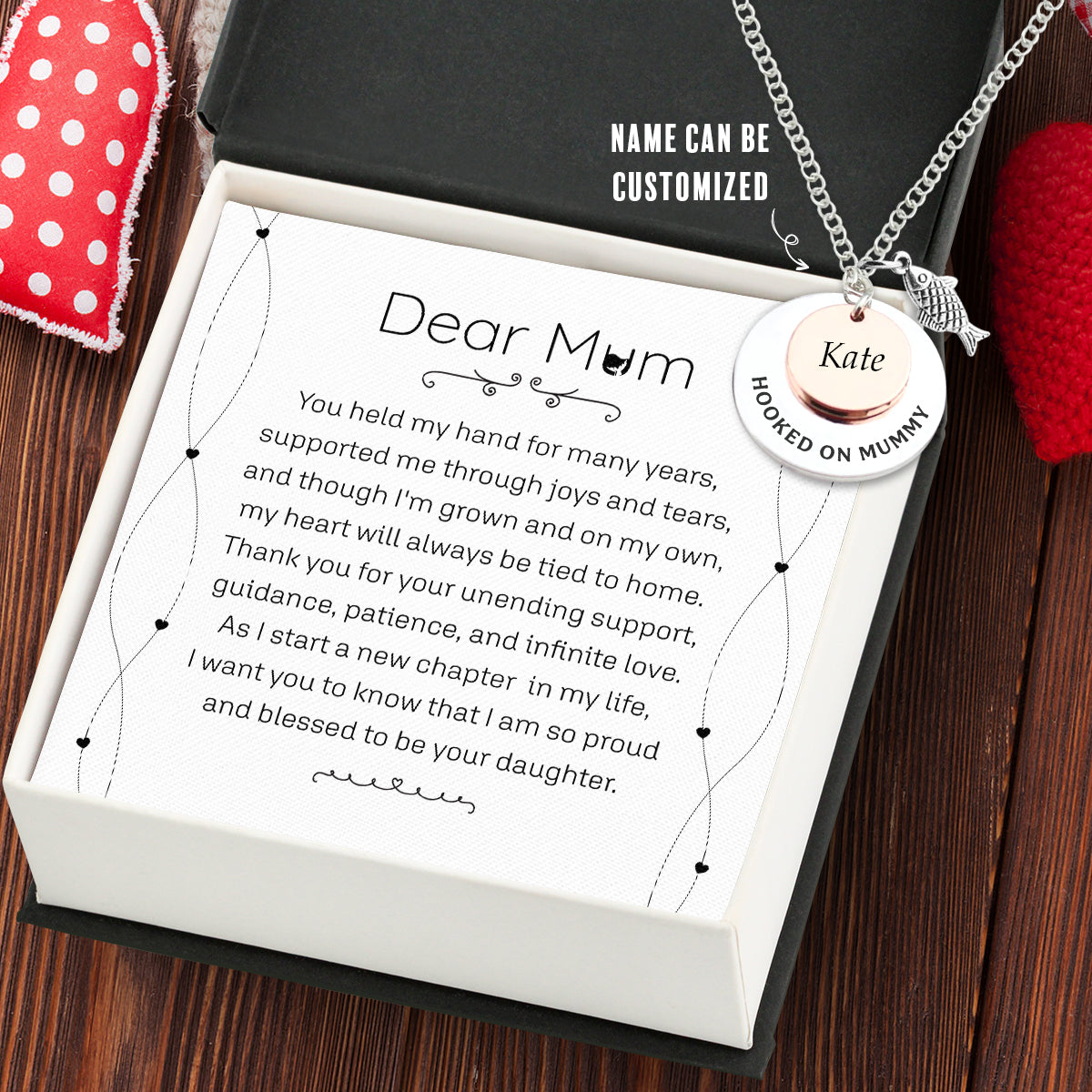 Personalised Fishing Double Round Pendants Necklace - Fishing - To My Mum - You Held My Hand - Ukgngb19001