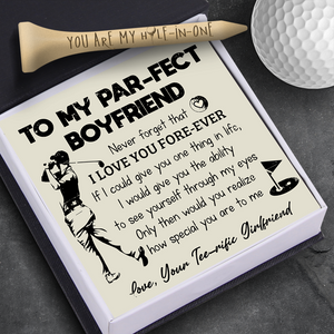 Personalised Wooden Golf Tee - Golf - To My Par-fect Boyfriend - I Love You Fore-ever - Ukgah12002