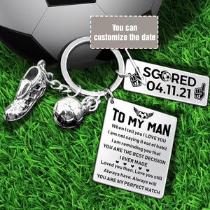 Personalised Football Calendar Keychain - Football - To My Man - You Are My Perfect Match - Ukgkra26007