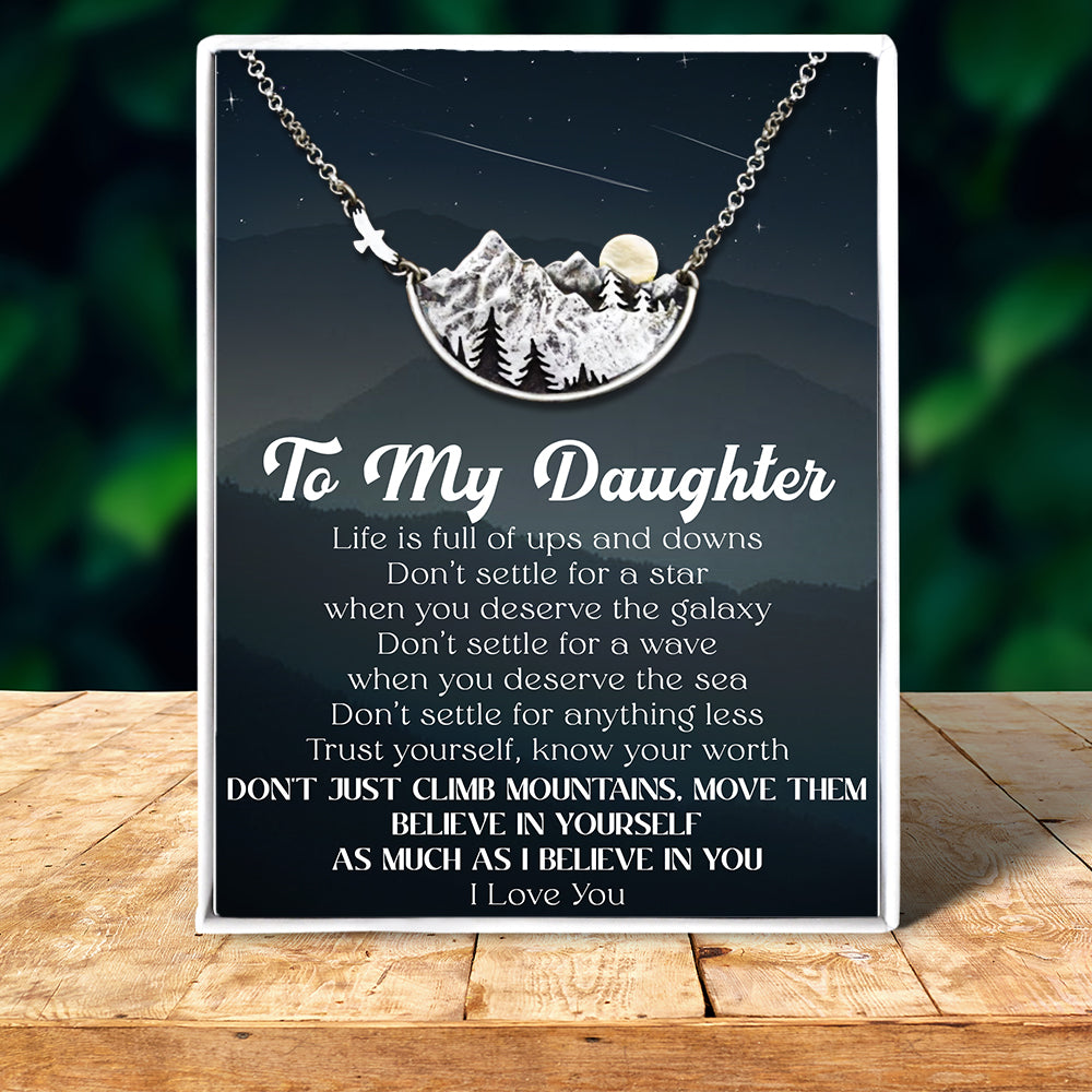 Retro Mountain Necklace - Travel - To My Daughter - Trust Yourself, Know Your Worth - Ukgnnh17002