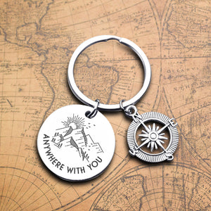 Compass Keychain - Travel - To My Boyfriend - I Want Us To Go There Hand In Hand - Ukgkw12001