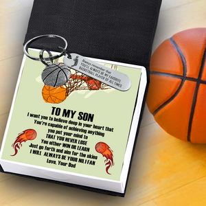 Basketball Keychain - Basketball - To My Son - I Will Always Be Your No.1 Fan - Ukgkbd16002