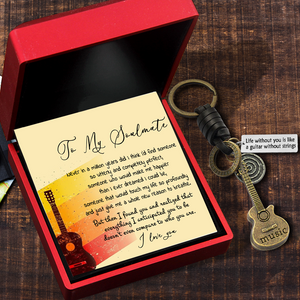 Vintage Guitar Keychain - To My Soulmate - Life Without You Is Like A Guitar Without Strings - Ukgkbk13001