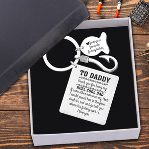 Fishing Hook Square Keychain - Fishing - To Daddy - Thank You For Being My Reel Cool Dad - Ukgkeg18001