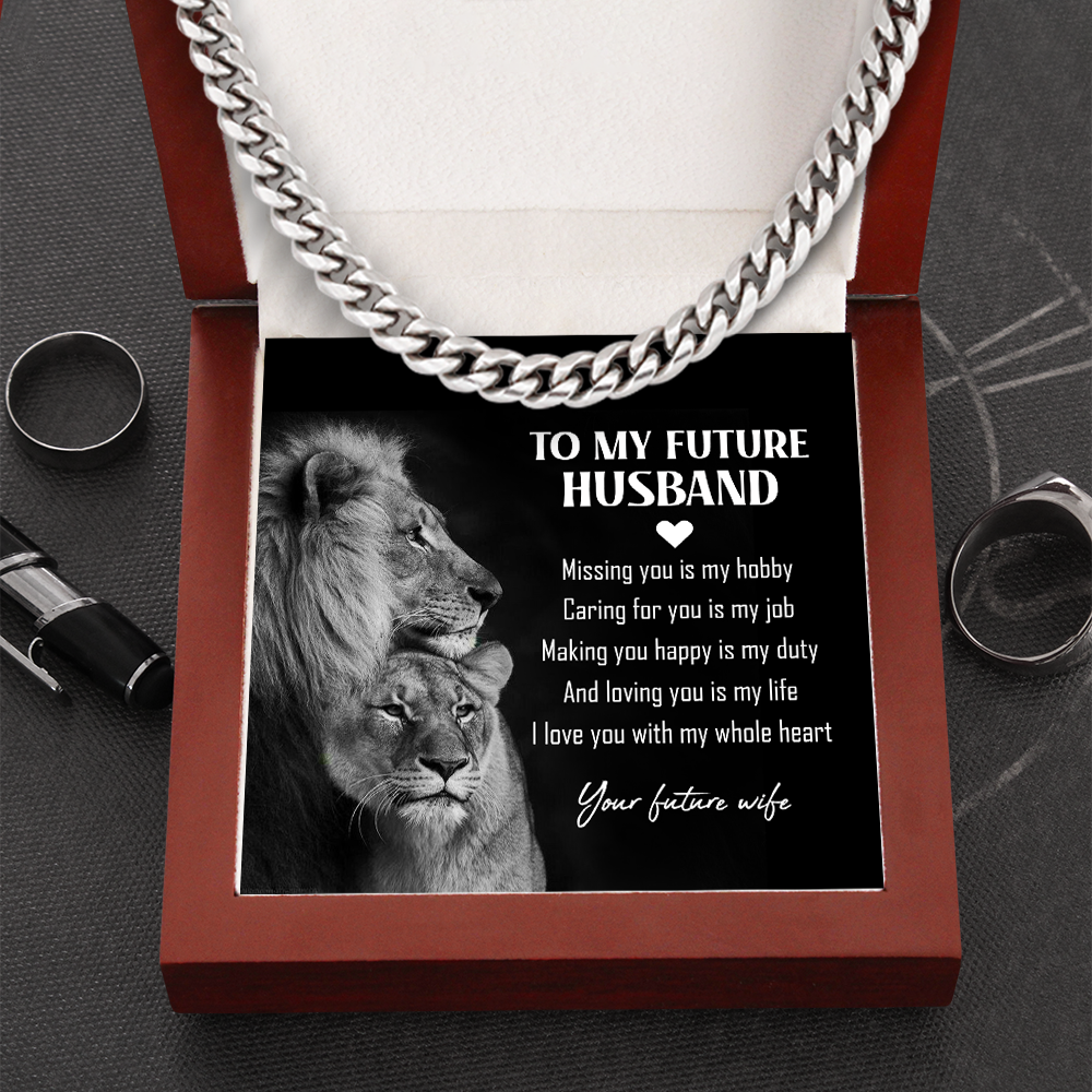 Cuban Link Chain - Family - To My Future Husband - I Love You With My Whole Heart - Ukssb24002