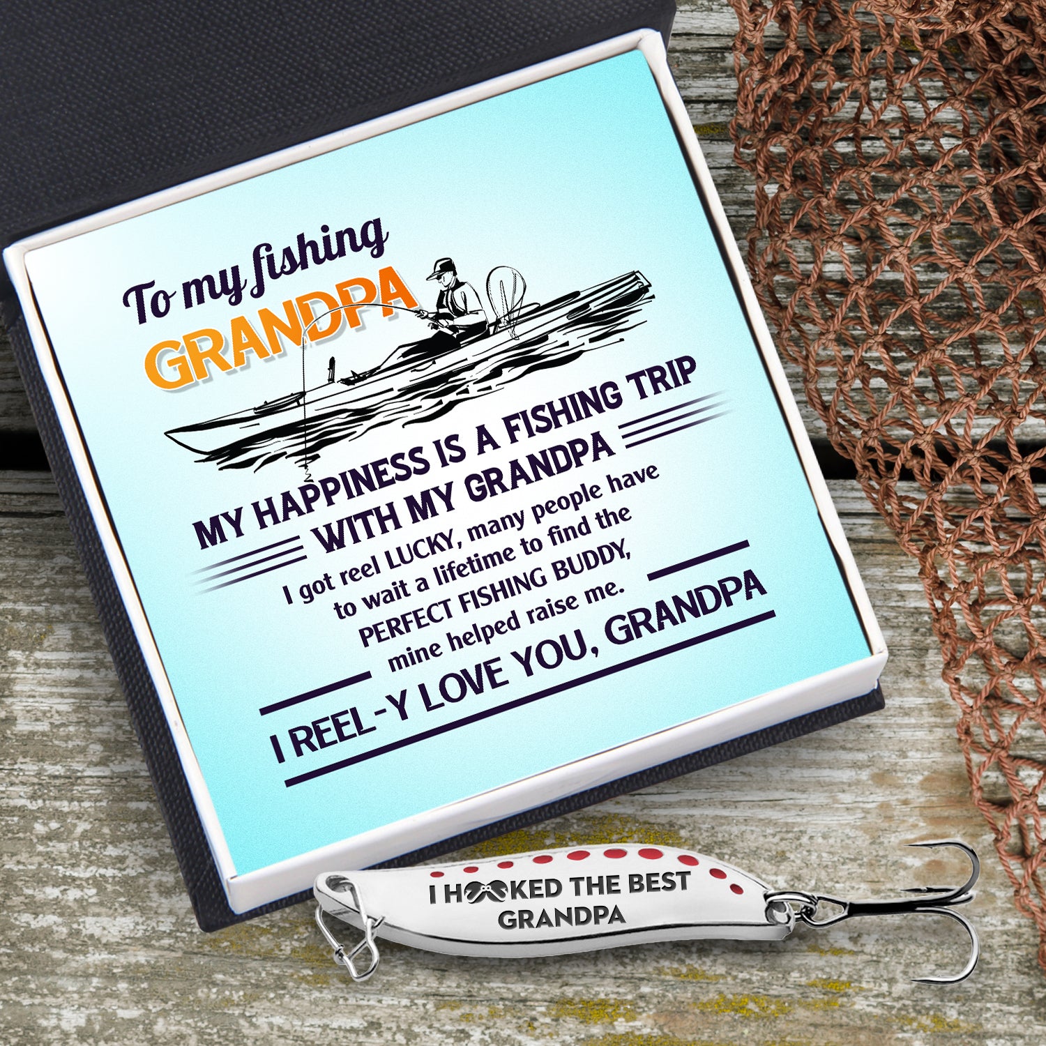 Fishing Spoon Lure - Fishing - To My Grandpa - My Happiness Is A Fishing Trip With My Grandpa - Ukgfaa20002