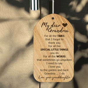 Message Wind Chimes - For Garden Lover - From Granddaughter - My Dear Grandma - Love You To The Garden And Back - Ukglce21001