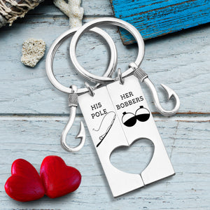 Fishing Heart Couple Keychains - Fishing - To My Fishing Partner For Life - Till The End Of The Line - Ukgkcx26003