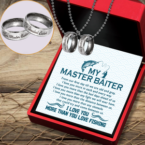 Fishing Ring Couple Necklaces - Fishing - To My Master Baiter - I Love You More Than Any Obstacle - Ukgndx26022