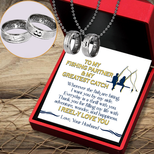 Fishing Ring Couple Necklaces - Fishing - To My Fishing Partner - Everyday Is A Thrill With You - Ukgndx15002
