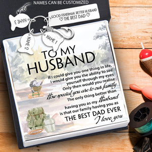 Personalised Fishing Hook Keychain - To My Husband - The Best Dad Ever - Ukgku14005