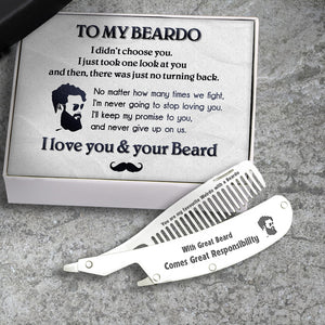 Folding Comb - Beard - To My Beardo - I'm Never Going To Stop Loving You - Ukgec26009