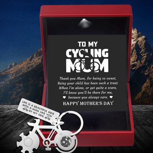 Bike Multitool Repair Keychain - Cycling - To My Mum - Life Is A Beautiful Ride With A Mum Like You By My Side - Ukgkzn19002