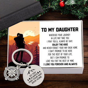 Compass Keychain - Hiking - To My Daughter - So You Always Find Your Way Back Home - Ukgkw17005
