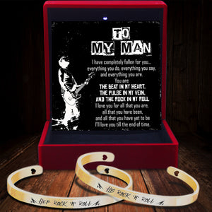 Couple Bracelets - Guitar - To My Man - You Are The Rock In My Roll - Ukgbt26017