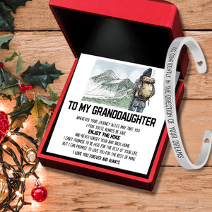 Cuff Bracelet - Hiking - To My Granddaughter - I Can Promise To Love You For The Rest Of Mine - Ukgbzf23001