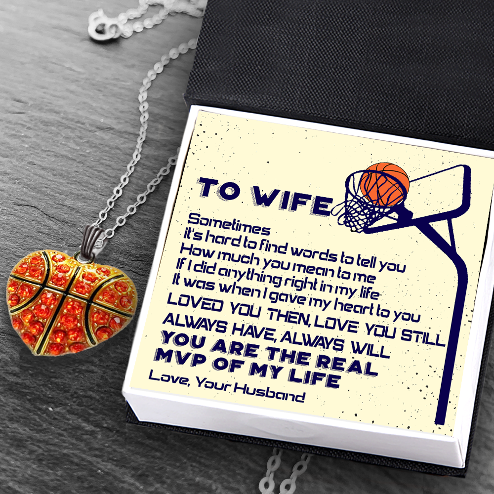 Basketball Heart Necklace - Basketball - To My Wife - How Much You Mean To Me - Ukgndt15001