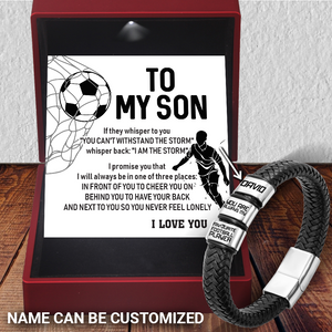 Personalised Leather Bracelet - Football - To My Son - You Are Always My Favourite Football Player - Ukgbzl16008