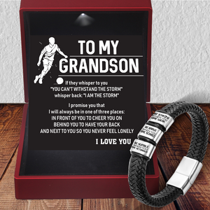 Leather Bracelet - Football - To My Grandson - Be Humble When You Are Victorious - Ukgbzl22006