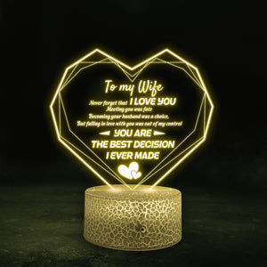 Heart Led Light - Family - To My Wife - You Are The Best Decision I Ever Made - Ukglca15001