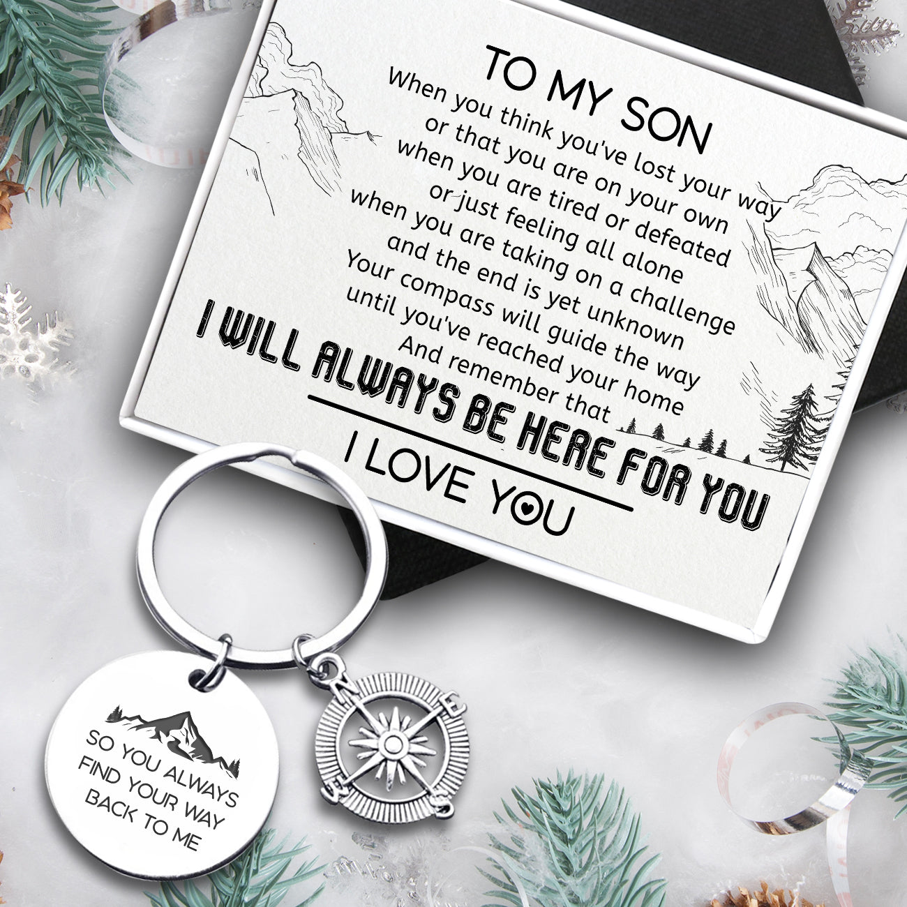 Compass Keychain - Travel - To My Son - Your Compass Will Guide The Way - Ukgkw16007