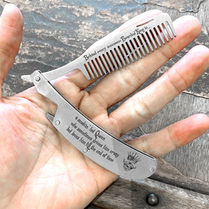 Folding Comb - Beard - To My Man - Behind Every Awesome Bearded King Is - Ukgec26003