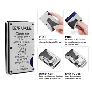 Metal Money Clip Wallet - Family - To My Uncle - Thank You For Being My Uncle - Ukgcca29006
