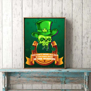 Poster - Skull - You Can't Drink All Day - Uksjka34001 - Love My Soulmate