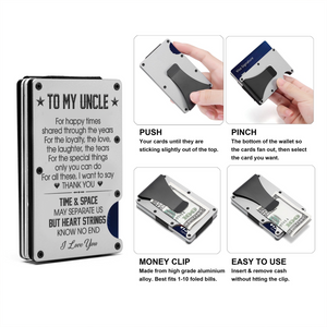 Metal Money Clip Wallet - Family - To My Uncle - I Love You - Ukgcca29008