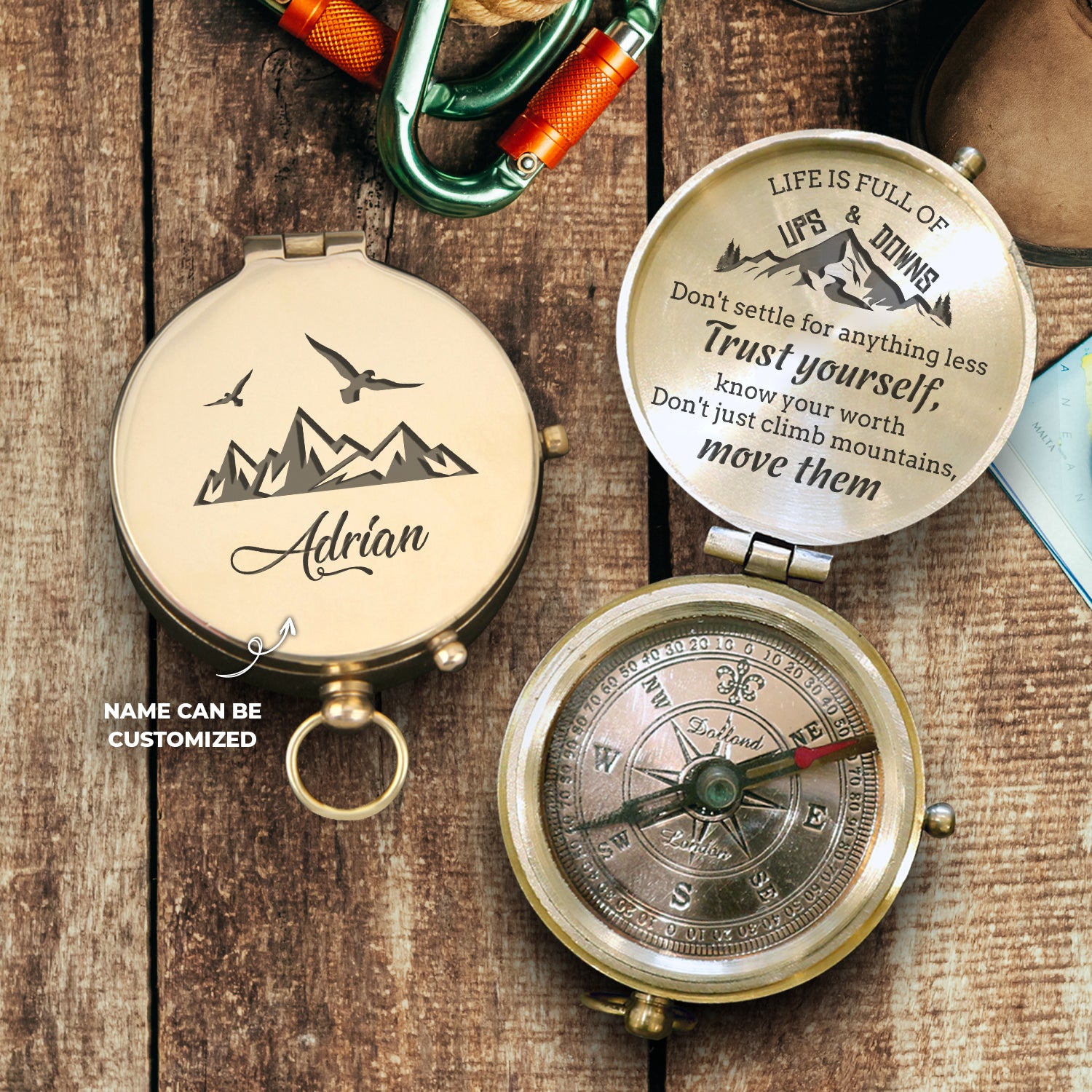 Personalised Engraved Compass - Travel - To My Son - To My Daughter - Ukgpb16011