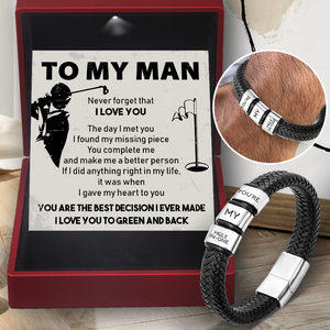 Leather Bracelet - Golf - To My Man - I Gave My Heart To You - Ukgbzl26007