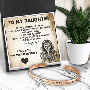 Personalised Skull Bracelet - Skull & Tattoo - To My Daughter - I Am The Storm - Ukgbzf17007