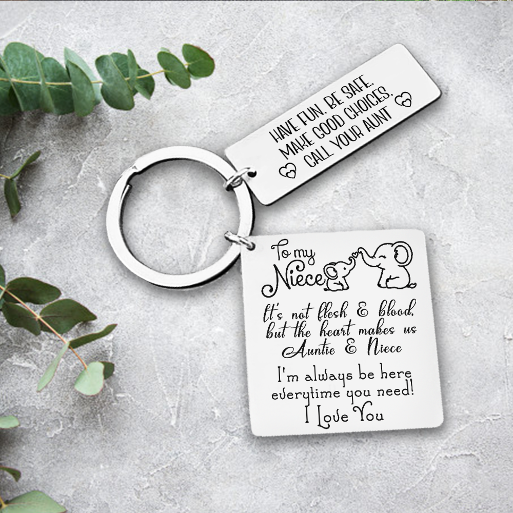 Calendar Keychain - Family - To My Niece - The Heart Makes Us Auntie & Niece - Ukgkr28002