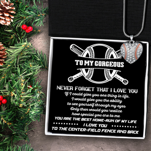 Baseball Heart Necklace - Baseball - To My Gorgeous - How Special You Are To Me - Ukgnd13004