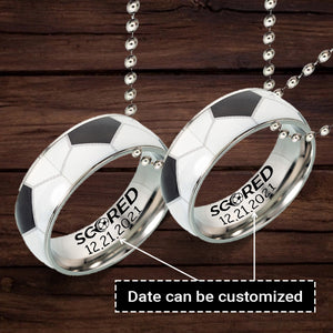 Personalised Couple Football Pendant Necklaces - Football - To My Soulmate - I Love You - Ukgnes13002