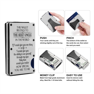 Metal Money Clip Wallet - Family - To My Uncle - This Wallet Belongs To The Best Uncle In The World - Ukgcca29010