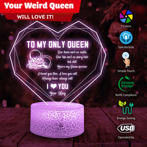 3D Led Light - Skull - To My Queen - I Love You - Ukglca13021