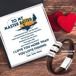 Personalised Leather Bracelet - Fishing - To My Master Baiter - I Love You More Than You Love Fishing - Ukgbzl26034