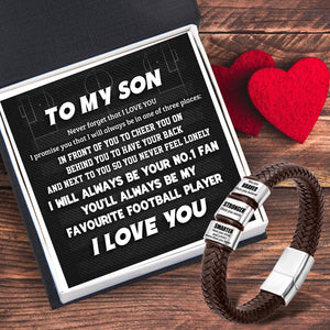 Leather Bracelet - Football - To My Son - Never Forget That I Love You - Ukgbzl16028