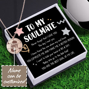 Personalised Round Necklace - Football - To My Soulmate - The Best Goal Of My Life - Ukgnev13009