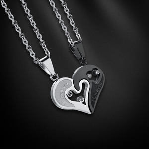 Couple Heart Necklaces - Family - To My Wife - You Are My Queen Forever - Ukglt15002