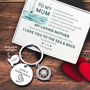 Personalised Fishing Compass Keychain - Fishing - To My Mum - I Love You To The Sea & Back - Ukgkwb19002