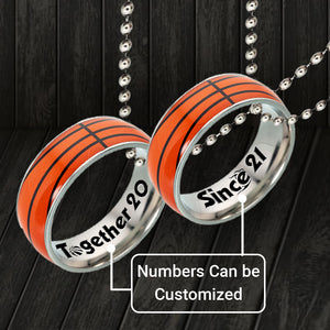 Personalised Basketball Couple Pendant Necklaces - Basketball - To My Man - You Mean To Me - Ukgneu26004