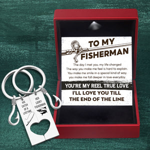 Fishing Heart Couple Keychains - Fishing - To My Fisherman - You're My Reel True Love - Ukgkcx26004