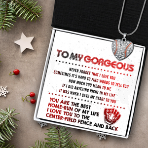 Baseball Heart Necklace - Baseball - To My Gorgeous - You Are The Best Home-run Of My Life - Ukgnd13003