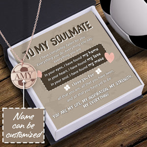 Personalised Round Necklace - Football - To My Soulmate - You Are My Inspiration - Ukgnev13008