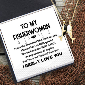 Whale Hug Couple Necklace - Fishing - To My Fisherwoman - I Reel-y Love You - Ukgngd13001