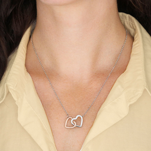 Interlocking Hearts Necklace - Hiking - To My Soulmate - I Love You To The Mountains & Back - Uksnp13004