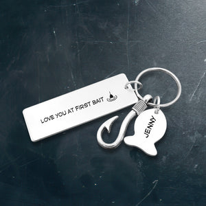 Personalized Fishing Hook Keychain - Fishing - To My Fisherwoman - I'll Love You Till The End Of The Line - Ukgku13017