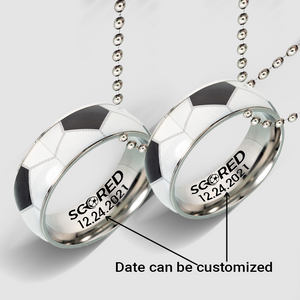 Personalised Couple Football Pendant Necklaces - Football - To My Soulmate - I Gave My Heart To You - Ukgnes13004